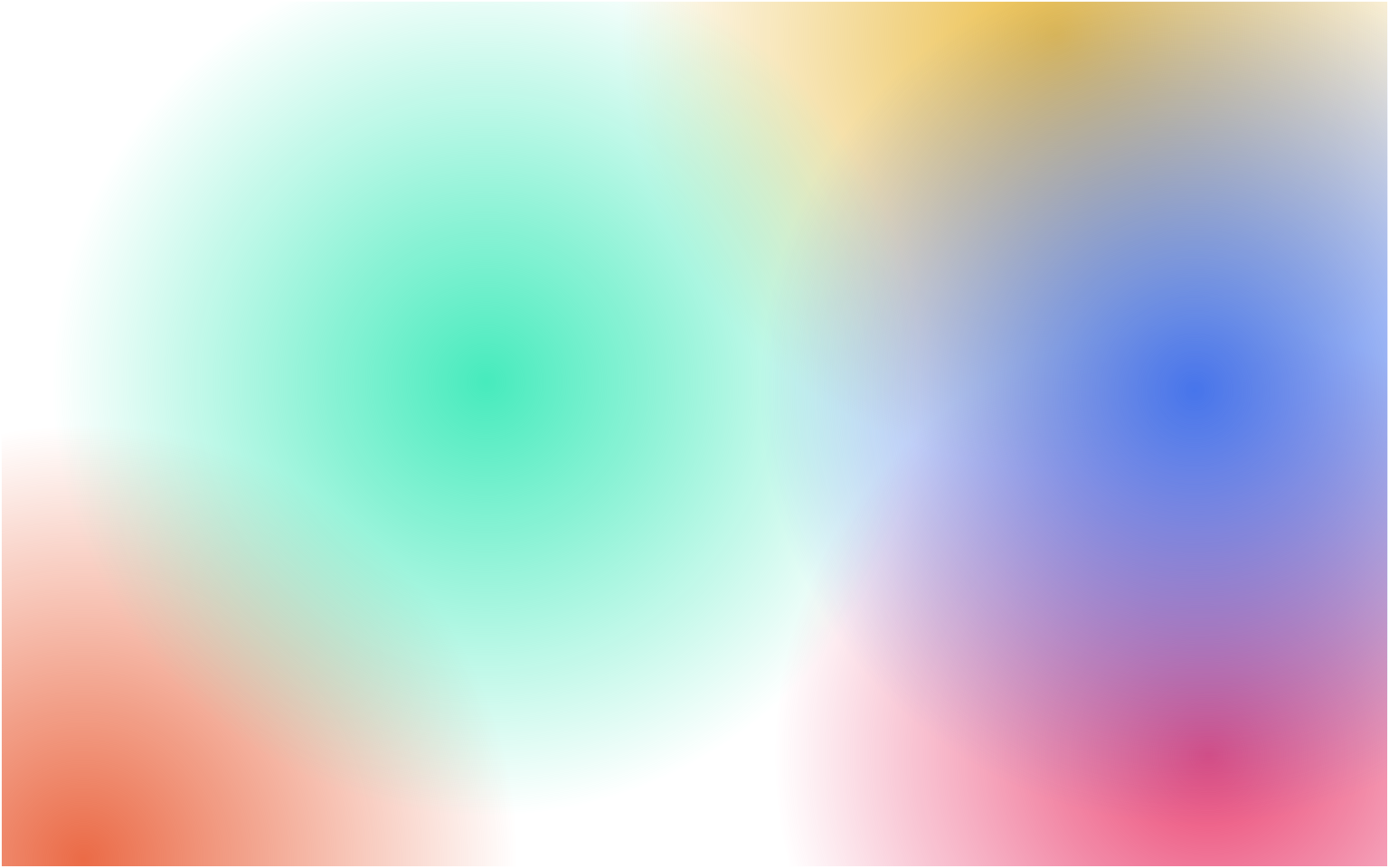 A series of radial gradients stacked on top of each other. Each gradient ends in transparency, allowing the other gradients to be visible.