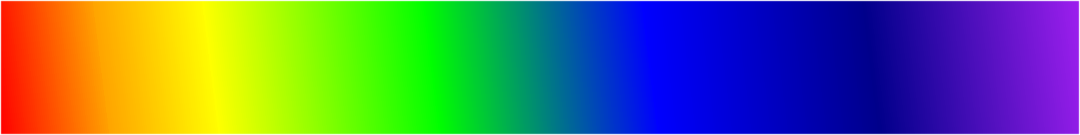 A rainbow gradient—but the first three colours have shorter stops, while the other four have longer ones.